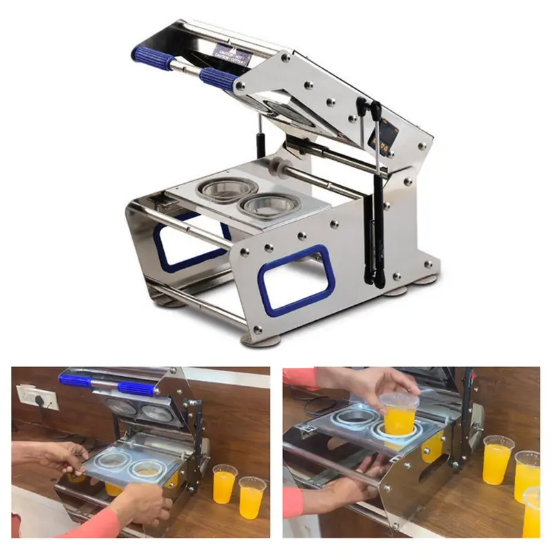 80mm Double Dia Cup & Glass Sealing Machine, 600W - 300 cups/hr